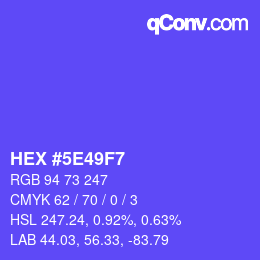 Color code: HEX #5E49F7 | qconv.com