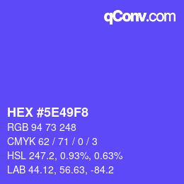 Color code: HEX #5E49F8 | qconv.com