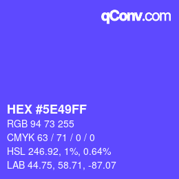 Color code: HEX #5E49FF | qconv.com