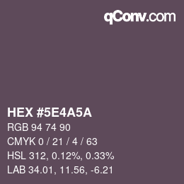 Color code: HEX #5E4A5A | qconv.com