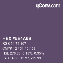 Code couleur: HEX #5E4A6B | qconv.com