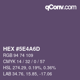 Farbcode: HEX #5E4A6D | qconv.com