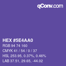Color code: HEX #5E4AA0 | qconv.com