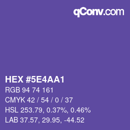 カラーコード: HEX #5E4AA1 | qconv.com