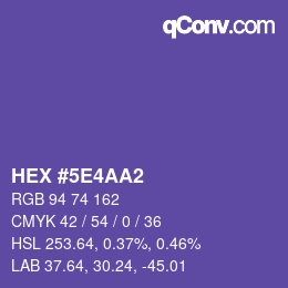 カラーコード: HEX #5E4AA2 | qconv.com