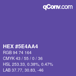 カラーコード: HEX #5E4AA4 | qconv.com