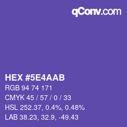 カラーコード: HEX #5E4AAB | qconv.com