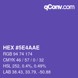 Color code: HEX #5E4AAE | qconv.com