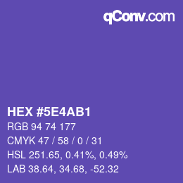カラーコード: HEX #5E4AB1 | qconv.com
