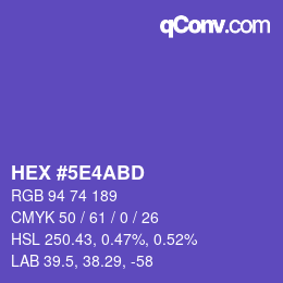 カラーコード: HEX #5E4ABD | qconv.com