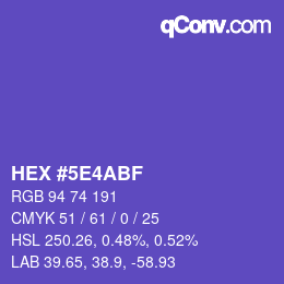 Color code: HEX #5E4ABF | qconv.com
