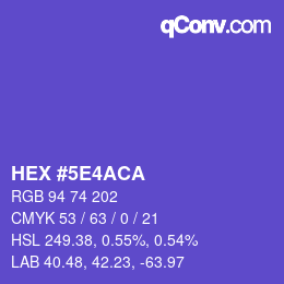 カラーコード: HEX #5E4ACA | qconv.com