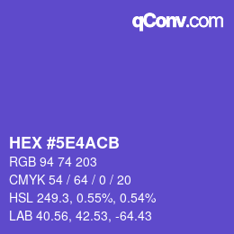 カラーコード: HEX #5E4ACB | qconv.com
