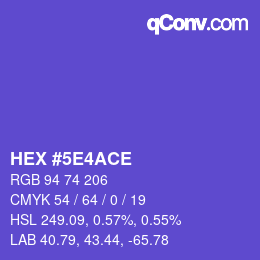 カラーコード: HEX #5E4ACE | qconv.com