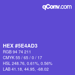 Color code: HEX #5E4AD3 | qconv.com