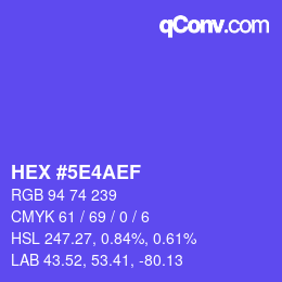 Color code: HEX #5E4AEF | qconv.com