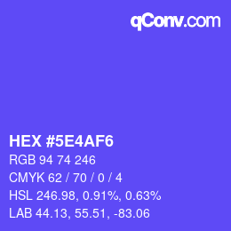 Color code: HEX #5E4AF6 | qconv.com