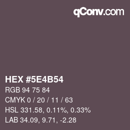 Color code: HEX #5E4B54 | qconv.com