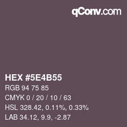 Color code: HEX #5E4B55 | qconv.com