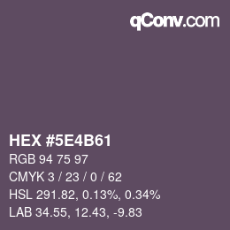 Color code: HEX #5E4B61 | qconv.com