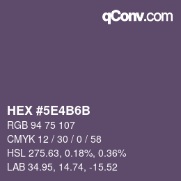 Código de color: HEX #5E4B6B | qconv.com