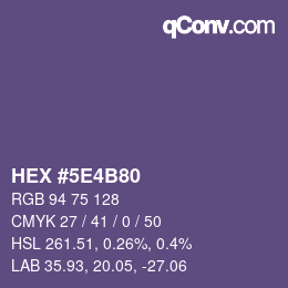Color code: HEX #5E4B80 | qconv.com