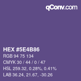 Color code: HEX #5E4B86 | qconv.com