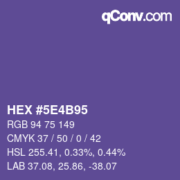 Color code: HEX #5E4B95 | qconv.com