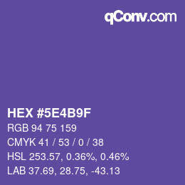 Código de color: HEX #5E4B9F | qconv.com