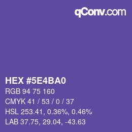颜色代码: HEX #5E4BA0 | qconv.com