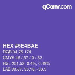 Código de color: HEX #5E4BAE | qconv.com