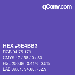 Color code: HEX #5E4BB3 | qconv.com