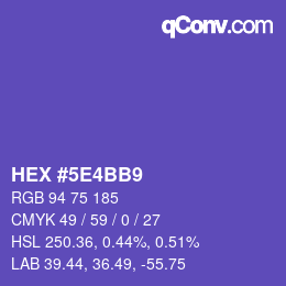 Color code: HEX #5E4BB9 | qconv.com