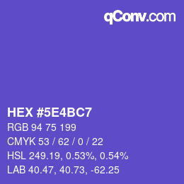 Color code: HEX #5E4BC7 | qconv.com