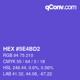 カラーコード: HEX #5E4BD2 | qconv.com