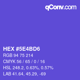 カラーコード: HEX #5E4BD6 | qconv.com