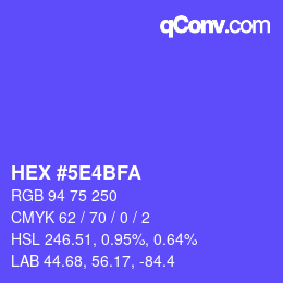 Color code: HEX #5E4BFA | qconv.com
