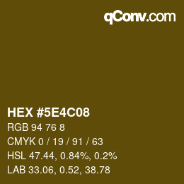 Color code: HEX #5E4C08 | qconv.com