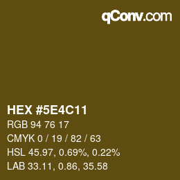 Color code: HEX #5E4C11 | qconv.com