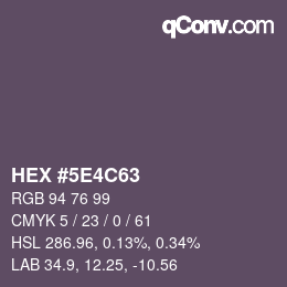 Color code: HEX #5E4C63 | qconv.com