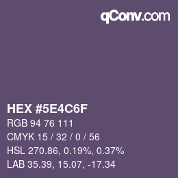 Color code: HEX #5E4C6F | qconv.com