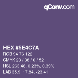 Código de color: HEX #5E4C7A | qconv.com