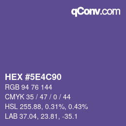 Color code: HEX #5E4C90 | qconv.com