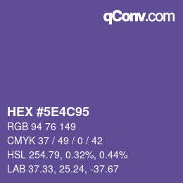 Color code: HEX #5E4C95 | qconv.com