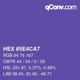 Color code: HEX #5E4CA7 | qconv.com