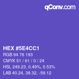 Color code: HEX #5E4CC1 | qconv.com