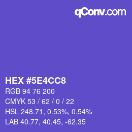 Color code: HEX #5E4CC8 | qconv.com