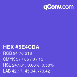 Color code: HEX #5E4CDA | qconv.com