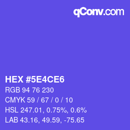 颜色代码: HEX #5E4CE6 | qconv.com