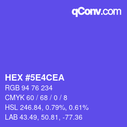 Color code: HEX #5E4CEA | qconv.com